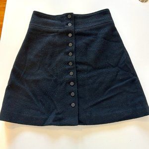 Black wool short skirt
